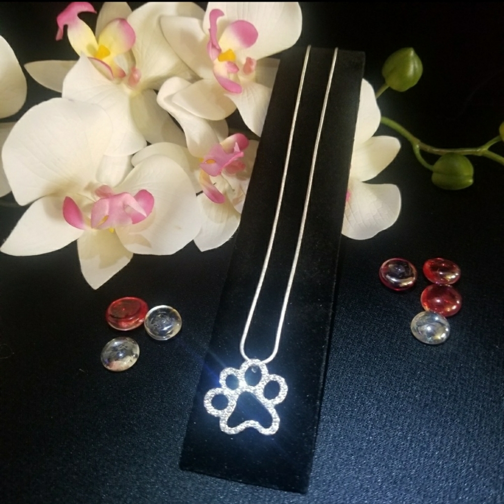 Paw Pendant Silver Necklace